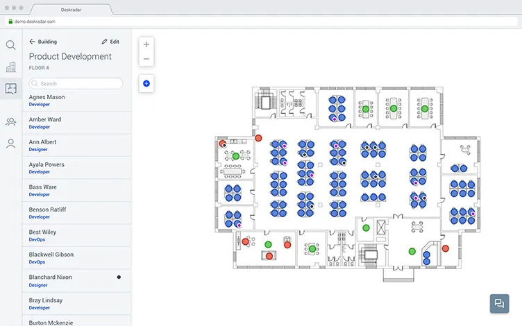 Deskradar floor plan, view 2