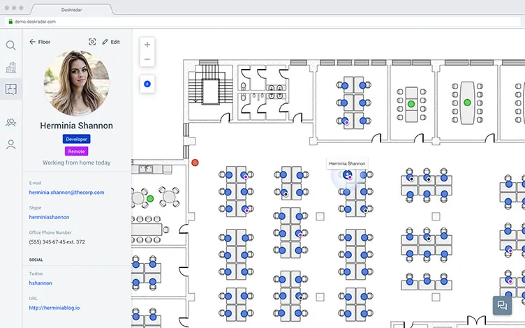 Deskradar floor plan, view 3