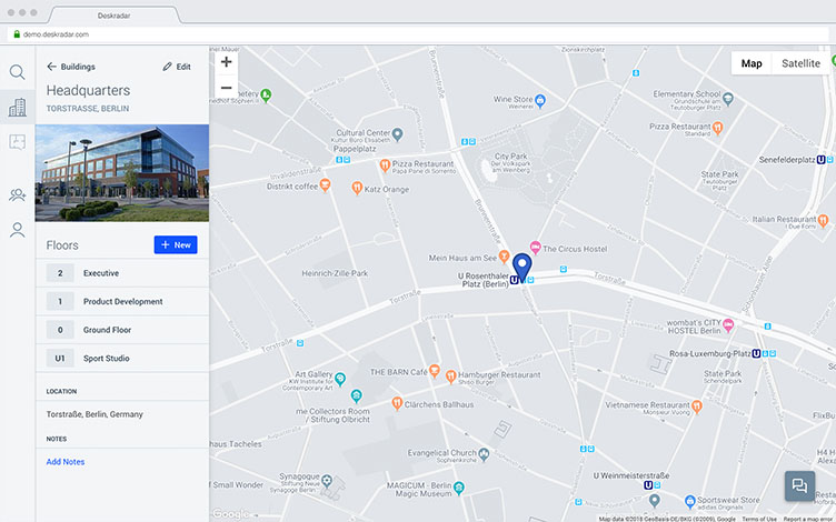 Deskradar Screenshot Building Details